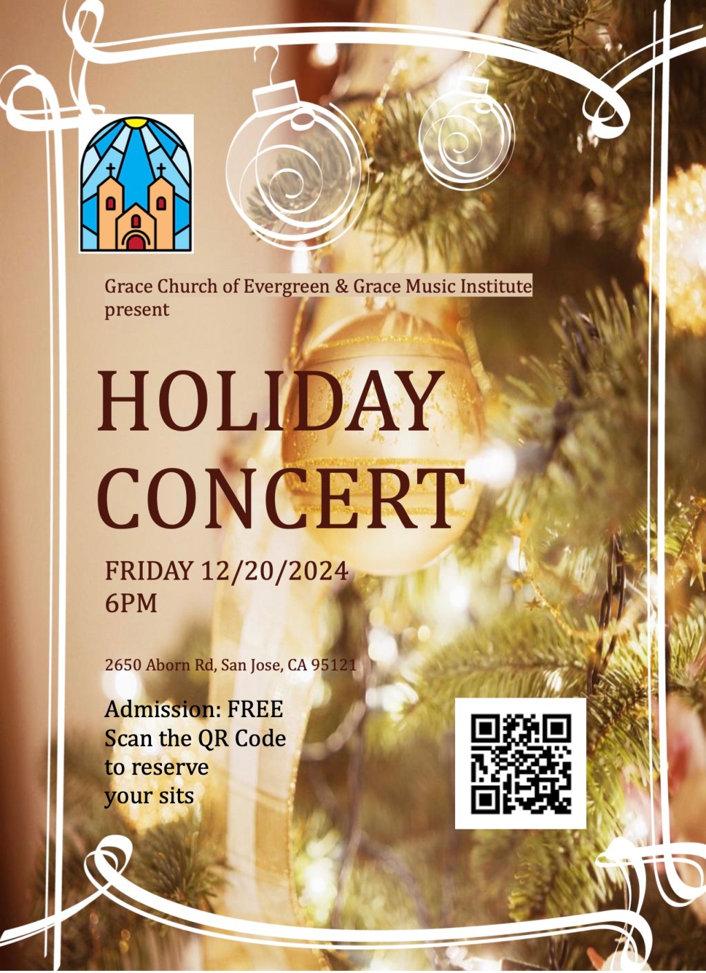 Holiday Concert: A Musical Celebration of Christmas Spirit. December 20, 6 pm